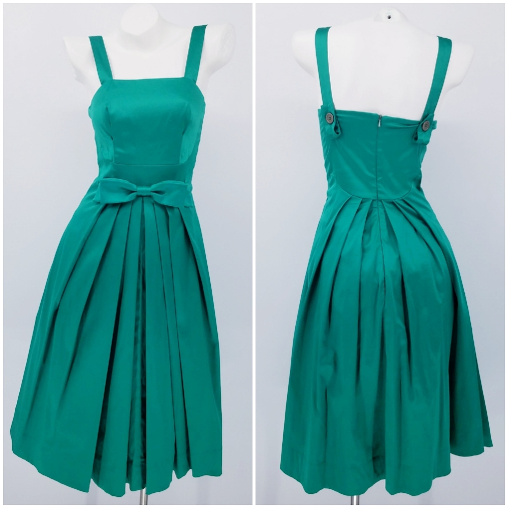 Modcloth Emily & Fin Retro Satin Fit Flare Dress